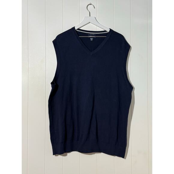Lands’ End · XXL/T · Men's V-Neck Sweater Vest · Supima Cotton · Blue - Picture 2 of 3